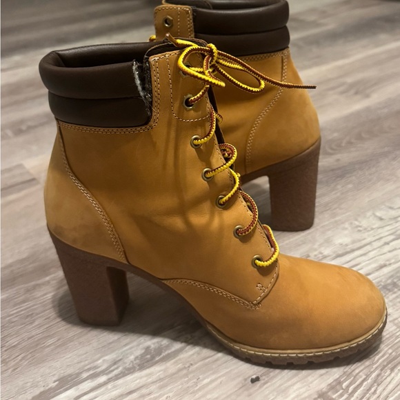 TIMBERLAKE Tillston Leather Heeled Lace-Up Boots Color Wheat Nubuck Size 8 - Picture 6 of 16